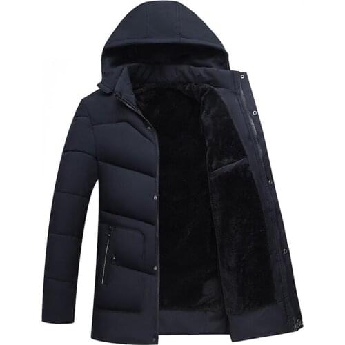 Winter Jacket Men Thick Warm Winter Casual Coat Mens Hat Detachable Outwear Plus Velvet Thicken 4XL Jackets jaqueta masculina