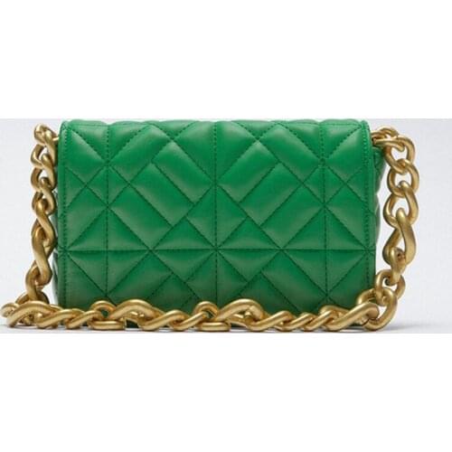 Soft Gold Metal Chain Pu Leather Armpit Retro Shoulder Small Square Bag Top Quality Luxury Brand Crossbody Bag for Woman 2021