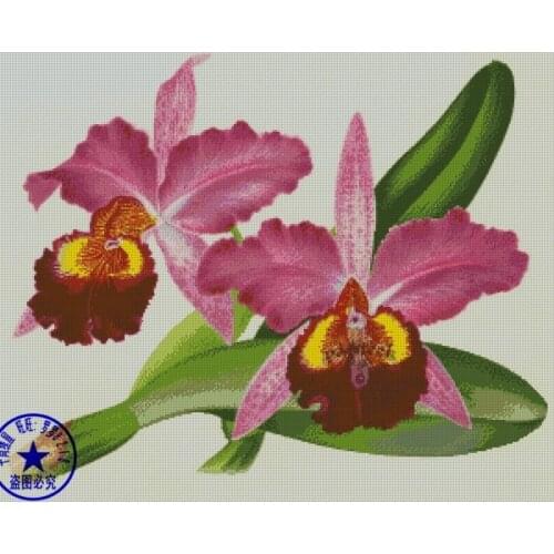 Top Quality hot selling beautiful lovely counted cross stitch kit iris butterfly orchid flower, irises purple flowers