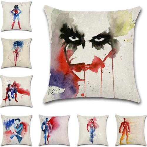 Superheroes painting Printed Cushion Cover decorative Home Throw sofa chair seat friend bedroom gift pillowcase