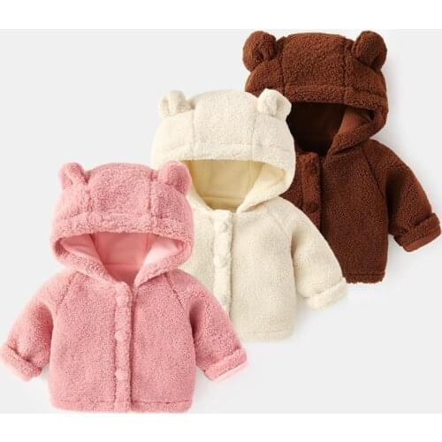 2020 New Autumn/winter Boys Girls Cashmere Coat Comfortable Cute Baby Newborns Hooded Winter Coats Clothes Children Clothing