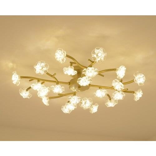 Modern Bedroom Crystal Flower Tree Branch Ceiling Lamp Living Room Luxury Ceiling Lamp Study Room Restaurant ceiling mount lamp