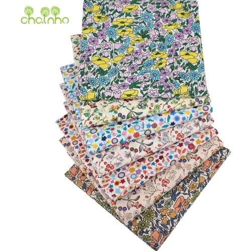 Wildflowers Printed Plain Cotton Fabric,DIY Sewing Quilting Poplin Material For Baby & Childrens Dress Skirt Shirt