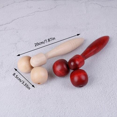 Shiatsu Thai Massager Roller Wood Body Foot Reflexology Acupuncture Therapy Meridians Scrap Lymphatic Drainage Face Lift Tool