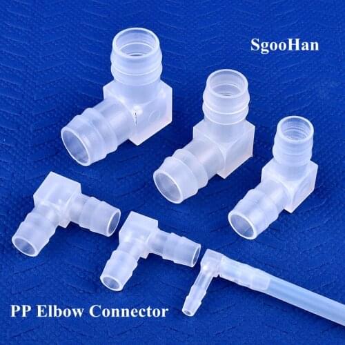 5~200pcs O.D 4~20mm PP 90 Degree Elbow Connectors Aquarium Fish Tank Pagoda Joint Air Pump Aerator Fittings Medical Hose Joints