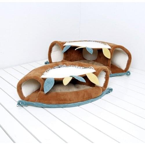 Small Pet Warm Hammock Tunnel Soft Diamond Velvet Warmth Pet Nest High-quality Squirrel Hamster Bird Pet Hammock Pet Supplies