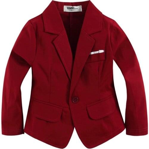 Woven cotton 100% toddler girl blazer jacket GJ03 wine red