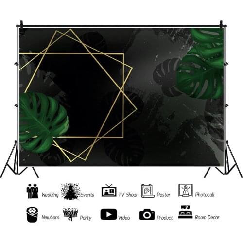 Tropical Leaves Geometric Pattern Children Shooting Background Decoration Photography Studio Kids Birthday Party Photocall