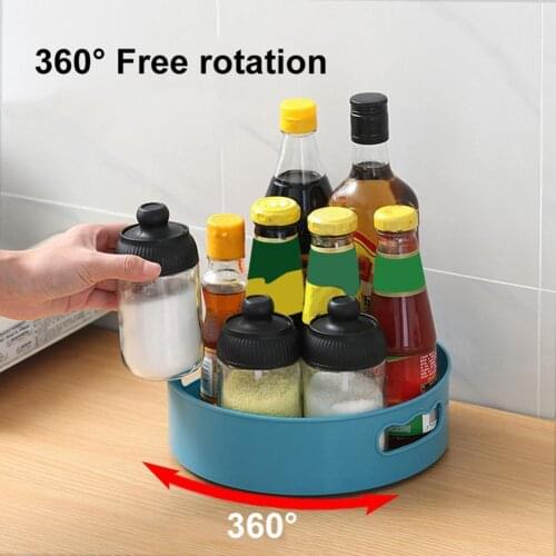 Rotating Storage Tray Fruit Plate Stable Turntable Tray Non Slip Reusable PP Creative Kitchen Storage Container