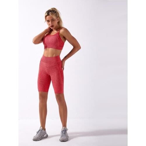 2021 High Performance Seamless Compression Top+Sports Bra+Sport Shorts+High Waist Leggings 4 Pieces Yoga Set