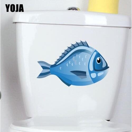YOJA 24.9*16CM Modern Fish BedRoom Home Decor Cartoon Toilet Decal Wall Sticker T3-0814