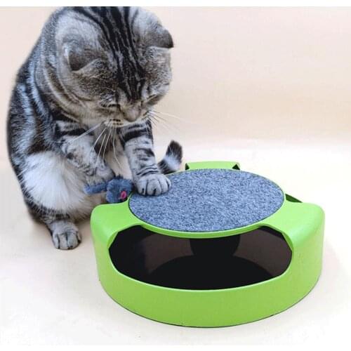 Funny Cat Pet Toy Cat Toys Intelligence Triple Play Disc Cat Toy Mouse Cat Crazy Mice Disk Interactive Toy for IQ Tranning