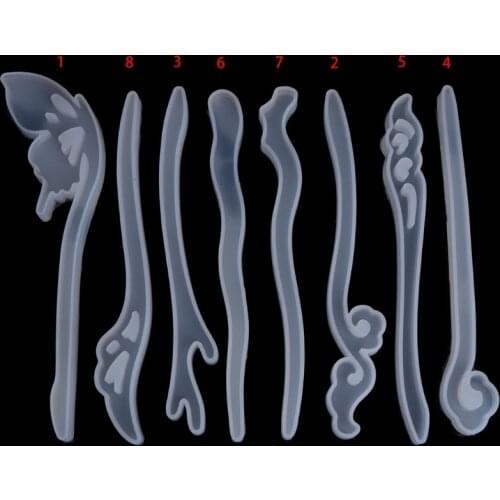 Hairpin DIY Silicone Mold Making Hair Stick Mould Jewelry Pendant Epoxy Resin Craft
