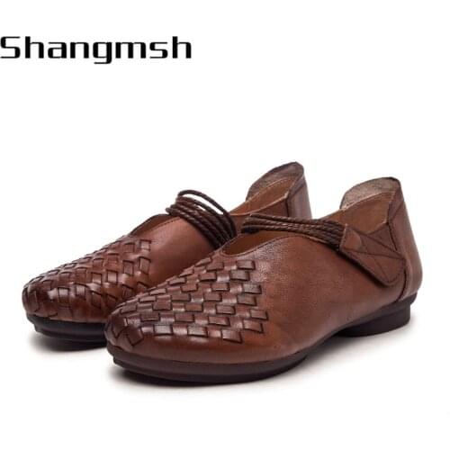 Women Flats Genuine Leather Women Shoes Female Casual Flat Ballet Women Loafers Shoes Flat Womens Shoes Leather Chaussures 2608