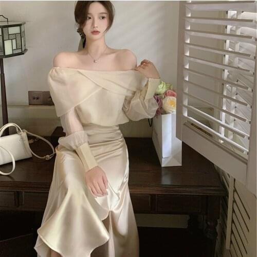 Womens Chic top design sense chiffon shirt 2021 new summer design sense one shoulder long sleeve foreign style small shirt