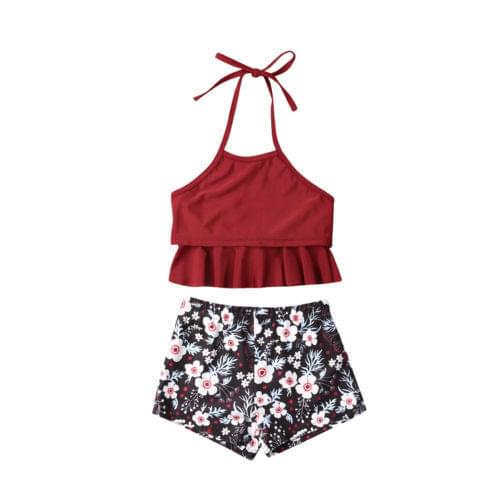 Family Matching Floral Swimwear Mother Daughter Women Bikini Bathing Swimsuit