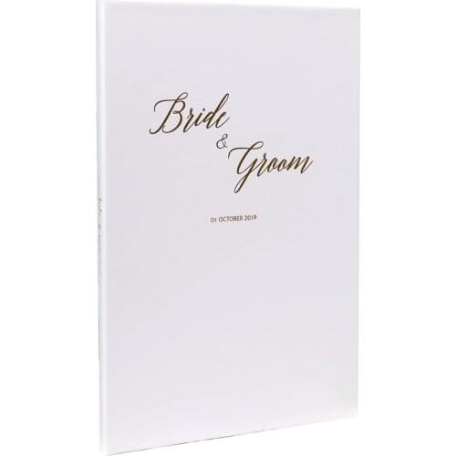 1pcs Custom Photo Birth Signature Marriage Bridal Shower Certificate Gilding Wedding Oath Book Cover
