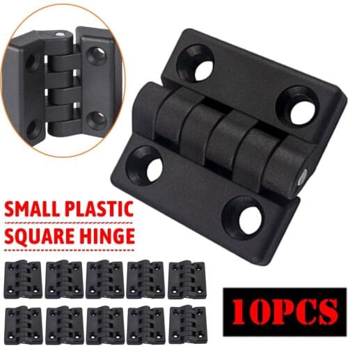 10Pcs 40x40x8mm Black Nylon Plastic Butt Hinge for Wooden Cabinet Drawer Jewelry Box Robust Door Butt Hinge Hardware Tool