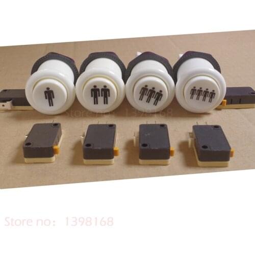 2PCS American HAPP Style Player 1P / 2P / 3P /4P Start Push Buttons with Micro-switches for Arcade Jamma MAME