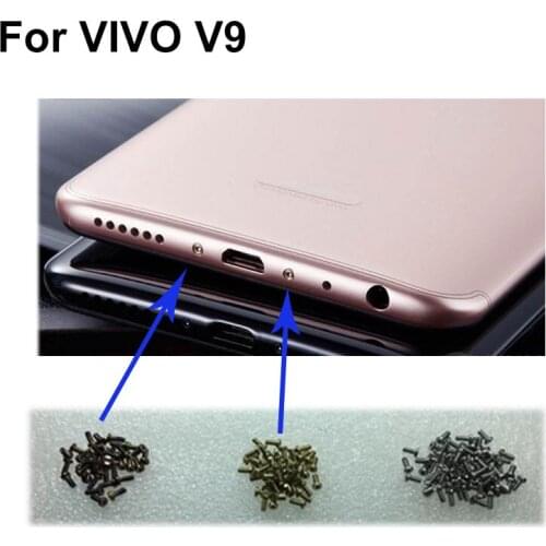 2PCS Gold / black For VIVO V9 VIVOV9 Buttom Dock Screws Housing Screw nail tack For VIVO V 9 Mobile Phones tested good