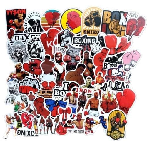 50pcs Doodle of boxing power sports series 2021 PVC Skateboard Laptop Luggage Fridge Phone Car Styling DIY Decal Sticker