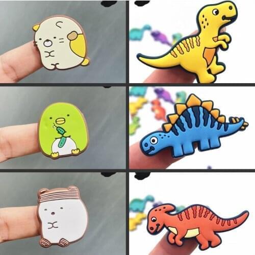 6PCS PVC Cute Japan Anime Fridge Magnetic Sticker Kawaii Colourful Dinosaur Refrigerator Magnets Whiteboard Sticker Kids Gifts