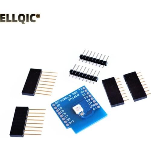 Esp8266 For WeMos D1 Module WS2812B RGB Shield For WeMos D1 Mini ESP8266 Module Board Wiht Pins Esp8266