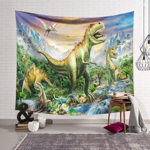 Dinosaur Empire Tapestry Wall For Home Deco Living Room Bedroom Wall Art Large Size Free Dropping
