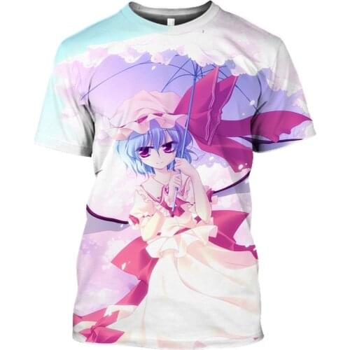HOXIXIB Summer Short Sleeve 3D Print Anime Girl T Shirt Sport Cute Tops Comics Touhou Project Tshirt Men Hentai Women Sweatshirt