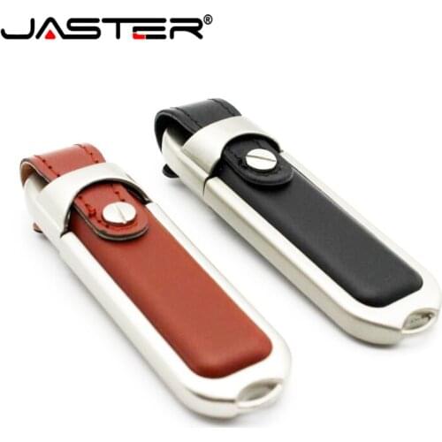 JASTER 100% New metal leather pendrive usb flash drive 64GB 32GB 16GB 8GB USB 2.0 Memory Stick Pendrives U Disk fashion fur case