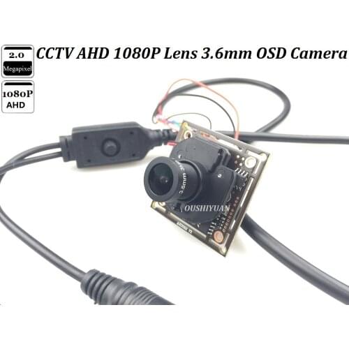 CCTV SONY Sensor IMX 322+NVP2441H HD-AHD 1080P 2.0MP Lens 3.6mm IR-CUT OSD Menu CCTV Security Mini AHD 2.0MP DIY Camera
