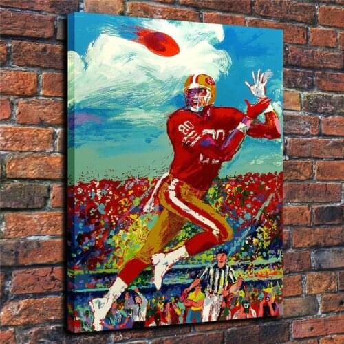LeRoy Neiman HD Print Modern Abstract Jerry Rice Home Oil Painting on Canvas Poster Wall Art Picture for Living Room Home Decor