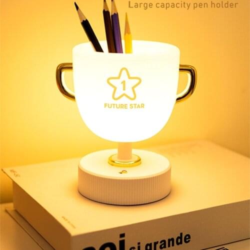 Creative Pen Cup Table Lamp Seven Color Light Storage Remote Control Desk Lamp Desktop Reading Learning Lamp