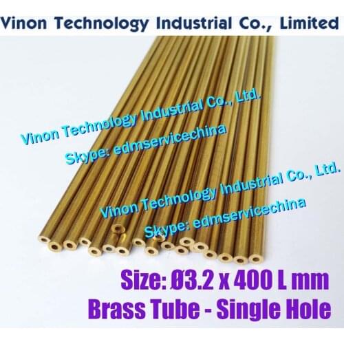 Ø3.2x400Lmm Brass Tube Single Hole (30PCS/LOT), Brass EDM Tubing Electrode Tube Diameter 3.2mm Length 400 for Electric Discharge
