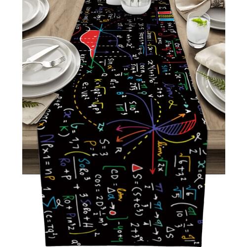 Mathematics Formula Chart Modern Table Runners Holiday Party Wedding Decoration Tablecloth Living Room Dining Table Accessories