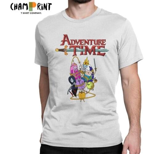 Mens Adventure Time T Shirt Princess Bubblegum Ice King Finn Jake Pure Cotton Clothing Novelty Short Sleeve Crewneck Tee Shirt