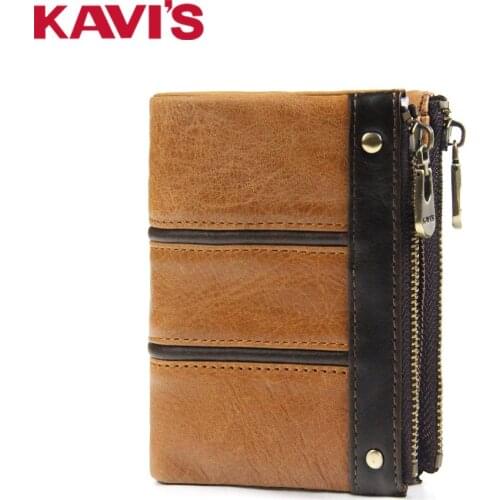 KAVIS Mens Wallet Leather Slim Walet Coin Purse For Men