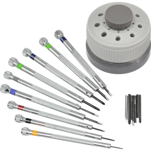 9Pcs/Set Precision Screwdriver Set Watch Slotted Flat Blade Watchmaker 0.8-2.0mm