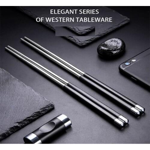 Brand New 100 Pairs Japanese Chopsticks Set 304 Stainless Steel Reusable Travel Chopsticks Gift Black