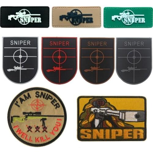 1 Pc SNIPER outdoor sports equipment armband pvc tactical cloth sticker military group combat backpack hat jeans applique