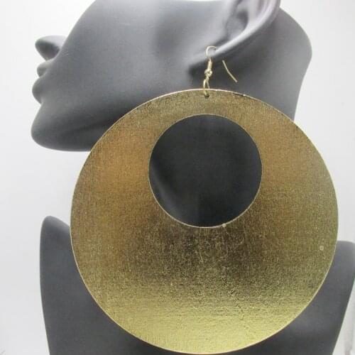 Newest 4 inch Round Dangle Wood Earrings can mixed 2 colors