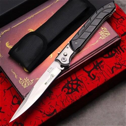 Dehong Stainless Steel 57HRC Sharp Folding Knife Outdoor Folding Tactical Knife Jungle Hunting Knife Folding Pocket Knife