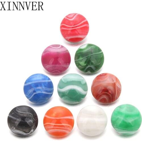 10pcs/lot Random Mixed Color Alloy Resin 18mm Snaps Buttons Fit Xinnver Snap Bracelets DIY Fashion Snap Jewelry Findings