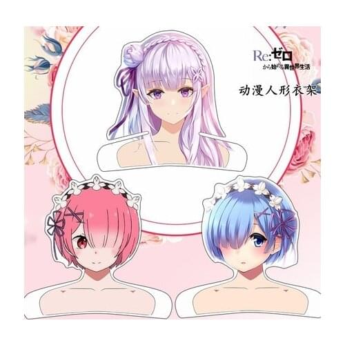 Re: Life in a Different world from zero Rem Clothes Hangers Anime Model Toys Household Clothing Store Suit Hanger Model Toys