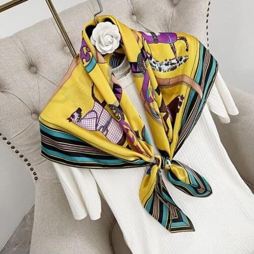 2021 new spring women scarf quality shawl silk fashion scarf headscarf beach sunscreen bag headscarf scarf 90cm*90cm
