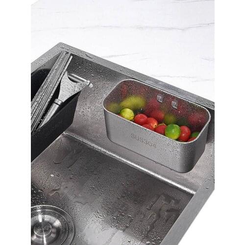 Household Kitchen Sink Drain Strainer Basket Stainless Steel Food Fruit Catcher Hollow Sink Basket For Kitchen Accessories