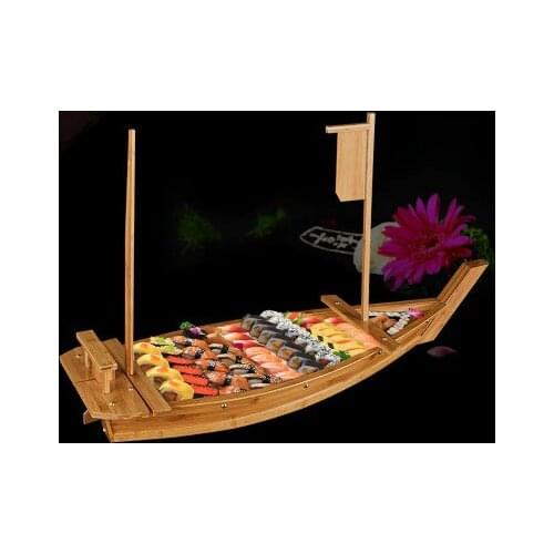 Japanese Cuisine Sushi Boats tray seafood Tool Wooden Wood Restaurant Handmade ship Sashimi Assorted Cold Dish