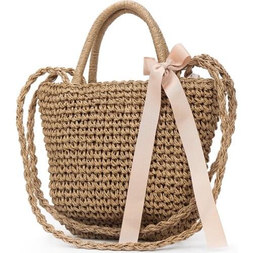 Women Summer Beach Bag Large Crochet Straw Braided Shoulder Bags Travel Handbad New
