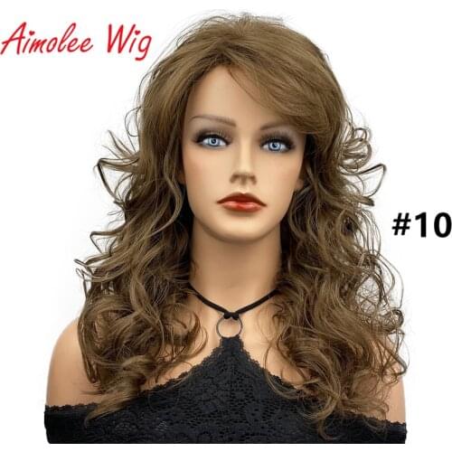 Aimolee Womens Wig Long Curly Natural Hair Synthetic Wigs Party Daily Use for Caucasian/Colored Women Fibre wig