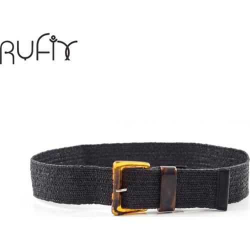 Female Braided Belt For Women Fake rattan square Acrylic Buckle straw Belt Ladies waistband Vintage Wild Deco Womans Belt BL586